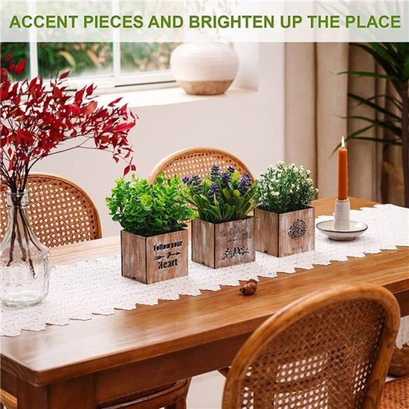 Artificial Plants & Flowers with Nightlight, Potted Fake Plants Home Decor Faux - Picture 2 of 6